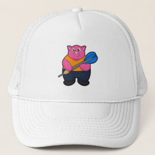 Gorra De Camionero Pig como jugador de Dart con Darts
