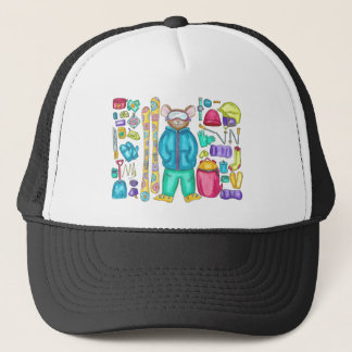 Gorra De Camionero Pika y engranaje de Ilustracion acuático