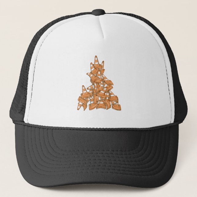 Gorra De Camionero Pila de conos de carreteras naranjas (Anverso)