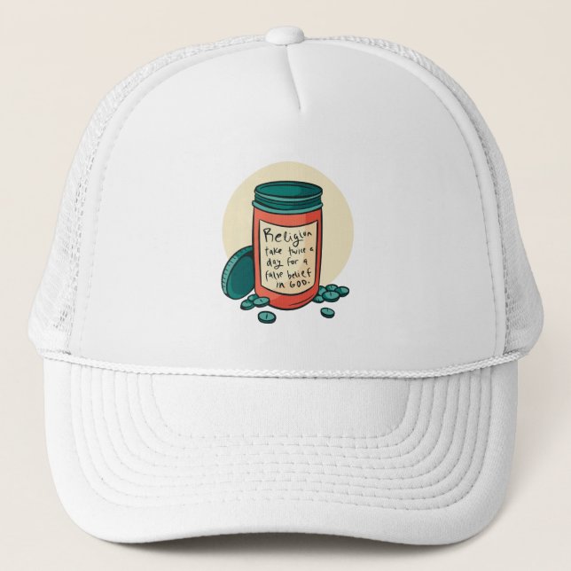 Gorra De Camionero Píldoras religiosas ateas (Anverso)
