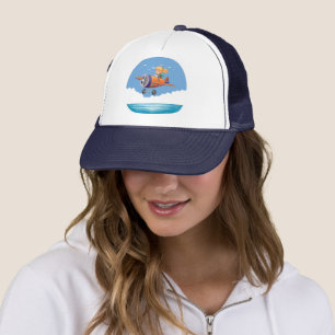 Gorra De Camionero Pilotito de Dibujos Animados Lindo Avión Camión Az