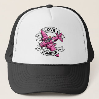 Gorra De Camionero Piloto de Bombardero de Amor Rosa