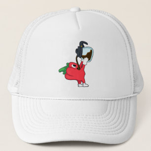Gorra De Camionero Pimienta con olla de café