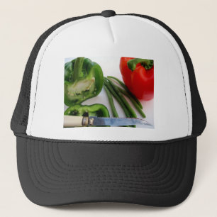 Gorra De Camionero Pimientos verdes y rojos con habas