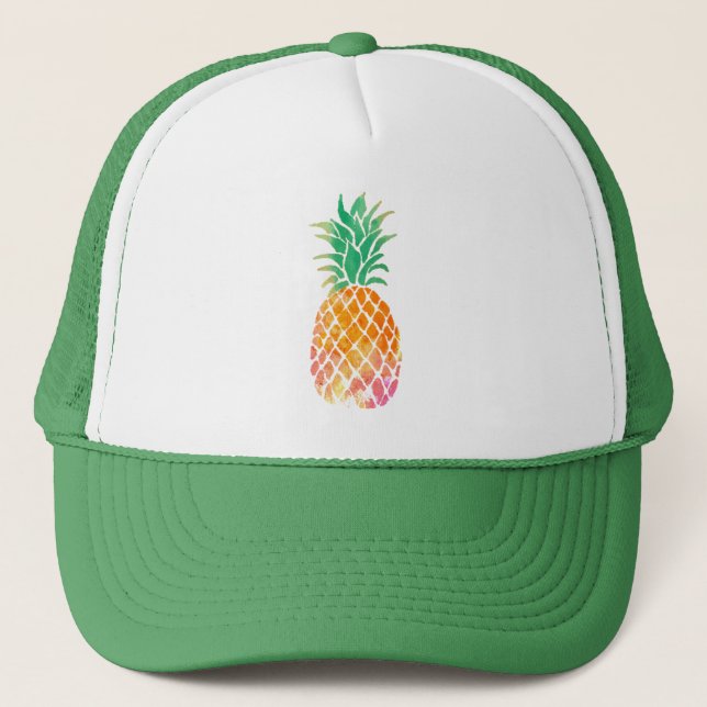 Gorra De Camionero piña acuarela (Anverso)