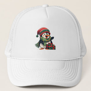 Gorra De Camionero Pingüino Adorable Vestido para Navidad