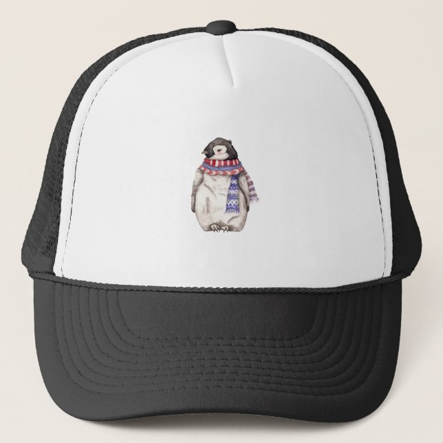 Gorra De Camionero Pingüino bebé en pañuelo (Anverso)
