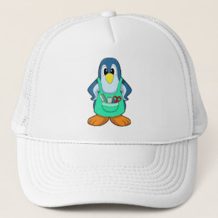Gorra De Camionero Pingüino como peluquero con tijeras y Razor