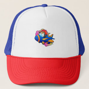 Gorra De Camionero Pingüino como piloto con avión