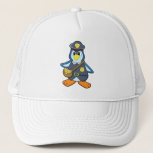 Gorra De Camionero Pingüino como policía con bolso de mano