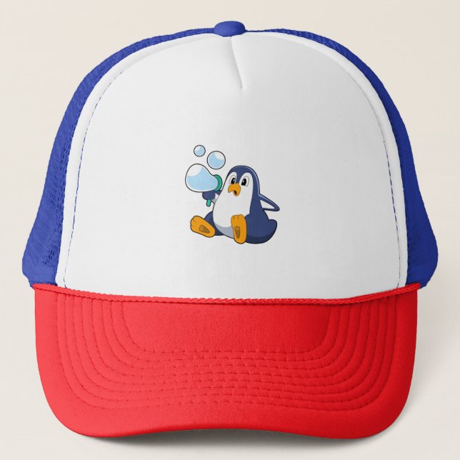 Gorra De Camionero Pingüino con burbujas de jabón.PNG (Anverso)