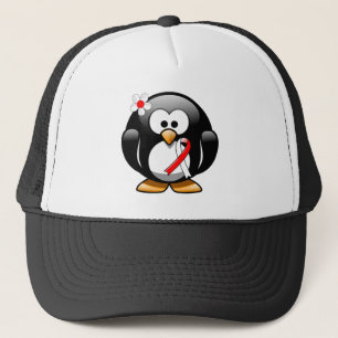 Gorra De Camionero Pingüino de cinta roja y blanca