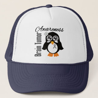 Gorra De Camionero Pingüino de la conciencia del tumor cerebral