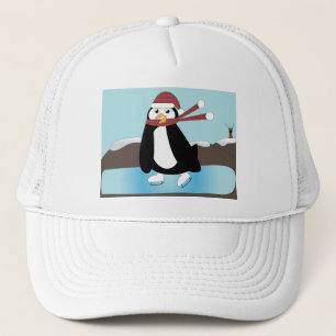 Gorra De Camionero Pingüino de patinaje sobre hielo