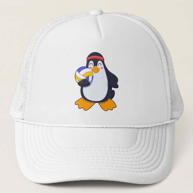 Gorra De Camionero Pingüino en deportes de voleibol (Anverso)