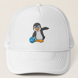 Gorra De Camionero Pingüino en el Bowling con bolas
