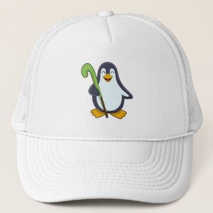 Gorra De Camionero Pingüino en hockey con bate de hockey