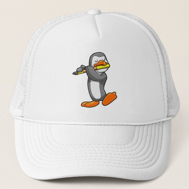 Gorra De Camionero Pingüino en Music with Flute (Anverso)