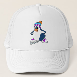 Gorra De Camionero Pingüino en patinaje sobre hielo con patines de hi