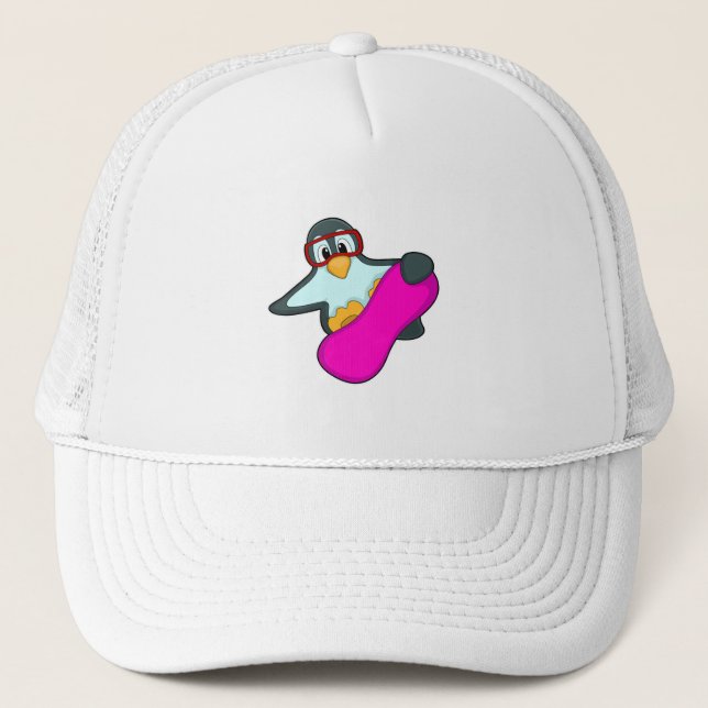 Gorra De Camionero Pingüino en Snowboard Sports & Ski goggs (Anverso)