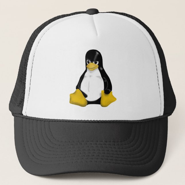 GORRA DE CAMIONERO PINGÜINO ENOJADO DE LINUX TUX (Anverso)