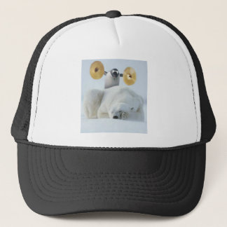 Gorra De Camionero Pingüino lindo y oso polar con los platillos en
