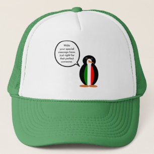 Gorra De Camionero Pingüino parlante italiano personalizado