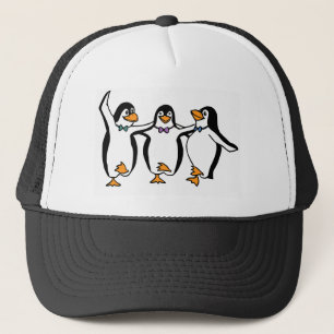 Gorra De Camionero Pingüinos animados bailando lindos