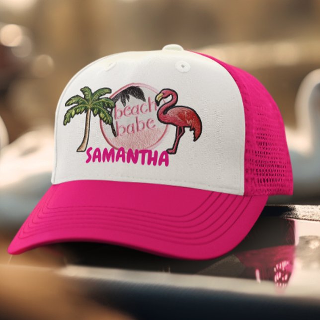 Gorra De Camionero Pink Beach babe Trendy Faux Patch Gift (Subido por el creador)