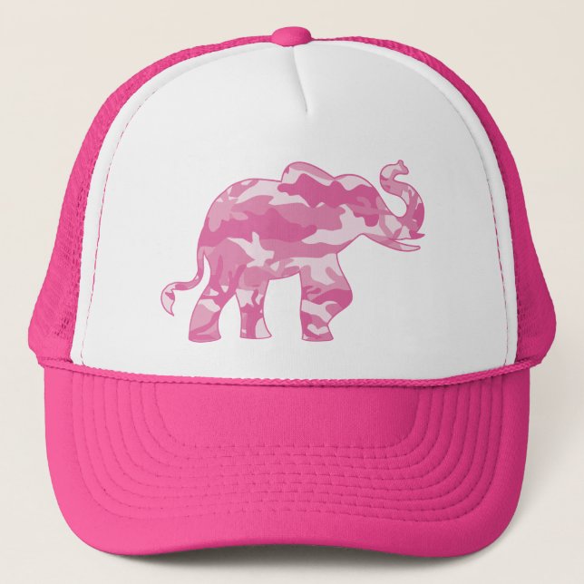 Gorra De Camionero Pink-Camoflauge-Elephant (Anverso)