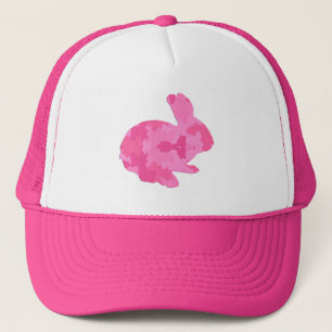 Gorra De Camionero Pink Camouflage Silhouette Easter Bunny Hat