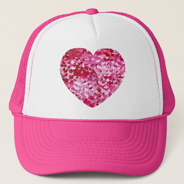 Gorra De Camionero Pink Confetti Hearts (Anverso)