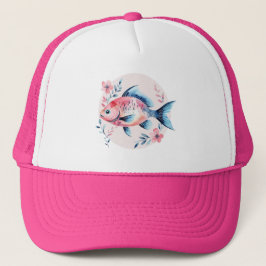 Gorra De Camionero Pink Fish Art Tee
