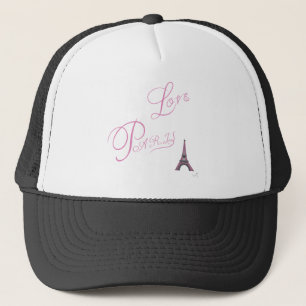 Gorra De Camionero Pink-Love-Paris-Eiffel-Tower-Único