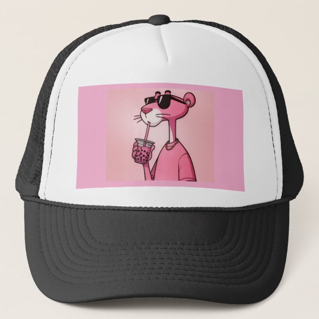 Gorra De Camionero Pink Panther Hat – Cute & Bold Pink Tiger Cap (Anverso)