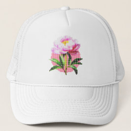Gorra De Camionero Pink Peony Dot Mosaic Flower