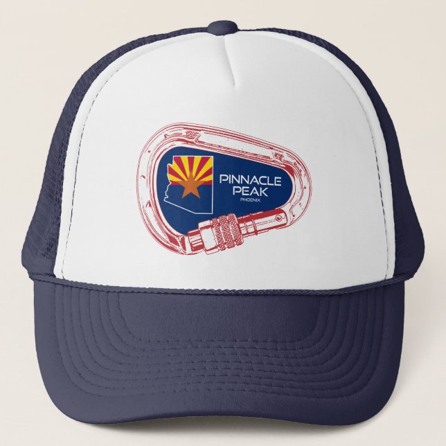 Gorra De Camionero Pinnacle Peak Arizona Rock Climber Carabiner (Anverso)