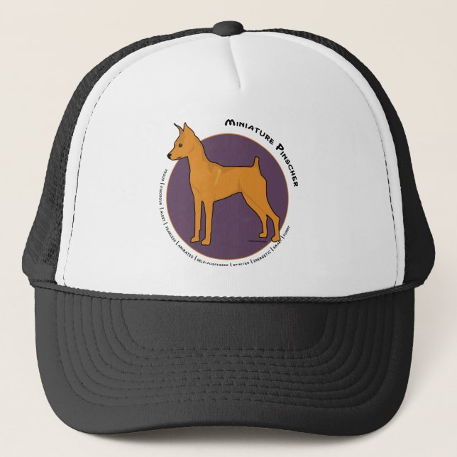 Gorra De Camionero Pinscher miniatura, rojo del macho (Anverso)