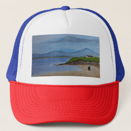 Gorra De Camionero Pintado acuático de un día romántico en la playa