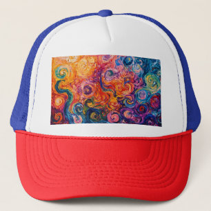 Gorra De Camionero Pintado de aceite de Swichedelic Swirls