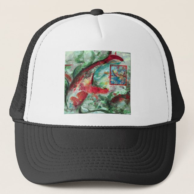 Gorra De Camionero Pintado de peces Koi Carp (Anverso)