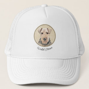 Gorra De Camionero Pintado de Welsh Terrier - Arte de Perro Original.