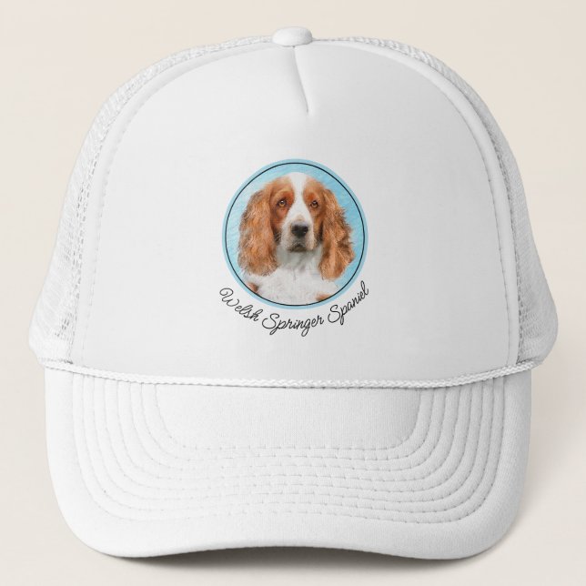 Gorra De Camionero Pintado español de Springer galesa - Arte de perro (Anverso)