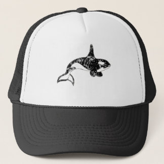 Gorra De Camionero Pinte el arte de la orca de la salpicadura