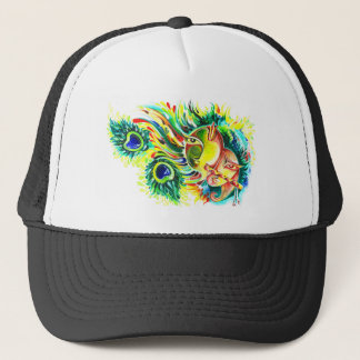 Gorra De Camionero Pintura abstracta hecha a mano del señor Krishna y