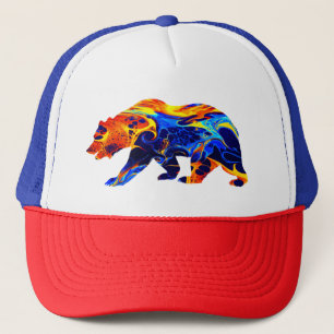 GORRA DE CAMIONERO PINTURA ABSTRACTA NEÓN DE OSO