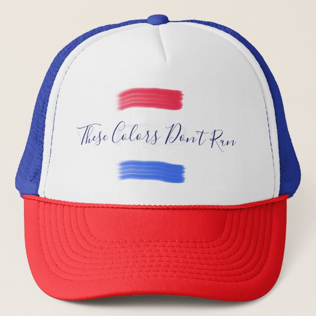Gorra De Camionero pintura azul blanca roja (Anverso)