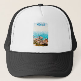 Gorra De Camionero Pintura con vistas al océano de Blue Monaco