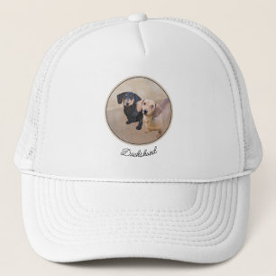 Gorra De Camionero Pintura Dachshund (suave) - Arte Perro Original