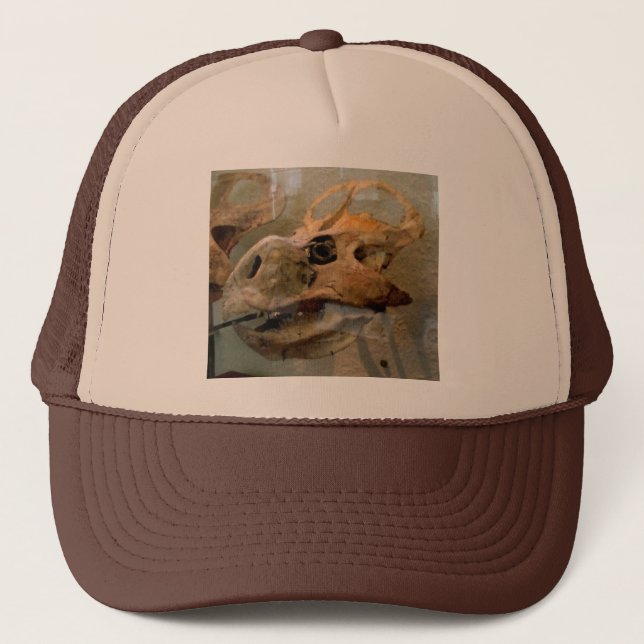 Gorra De Camionero Pintura de aceite de cráneo de Dino (Anverso)